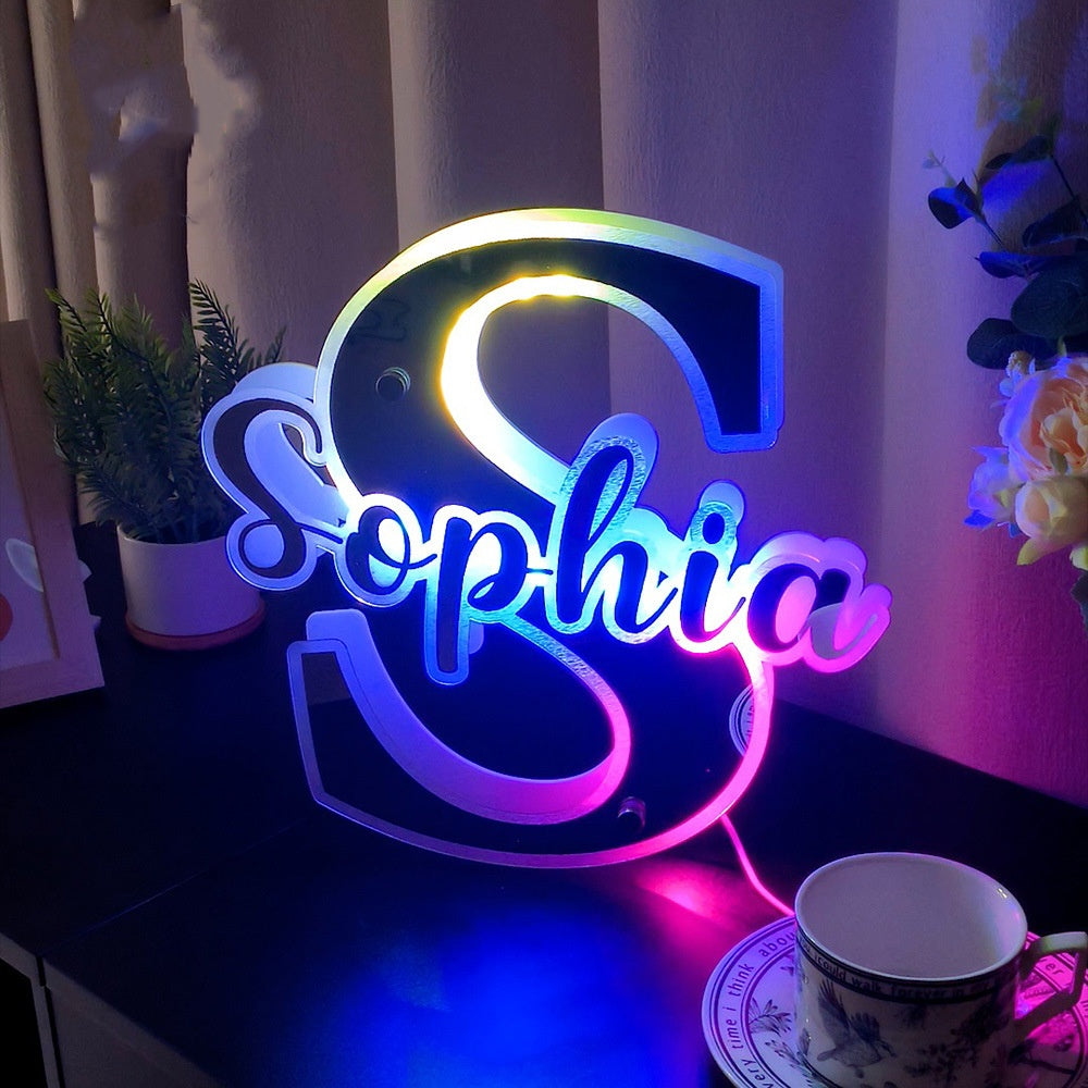 Name Mirror Light 12 Color Personalized Name Mirror Light Ornament