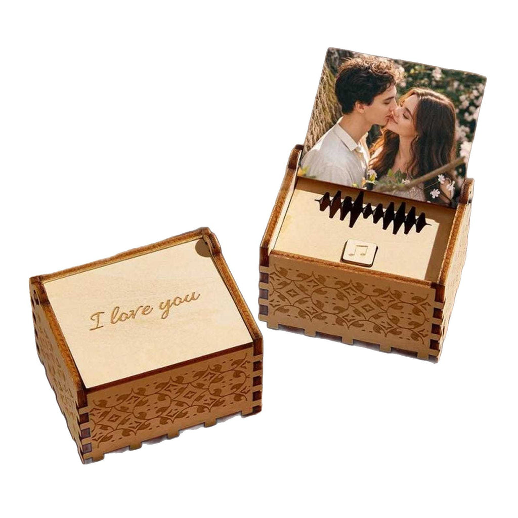 Personalized Customizable Song Voicebox With Lyrics Photo And Wooden Music Box