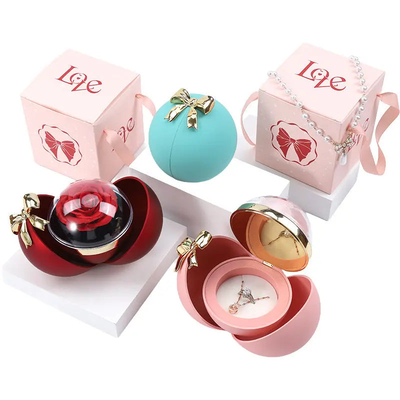 Spherical Bowknot Magnetic Necklace Jewelry Box PETITE LIGHTS