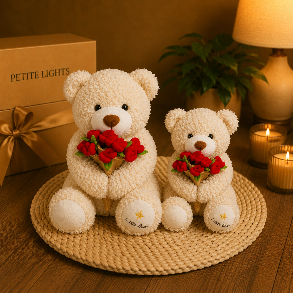 PETITE LIGHTS ROSE TEDDY BEAR PETITE LIGHTS