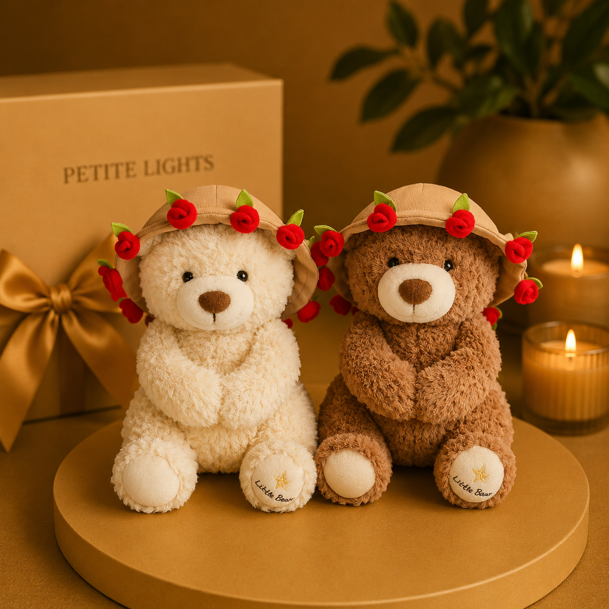 PETITE LIGHTS ROSE TEDDY BEAR PETITE LIGHTS