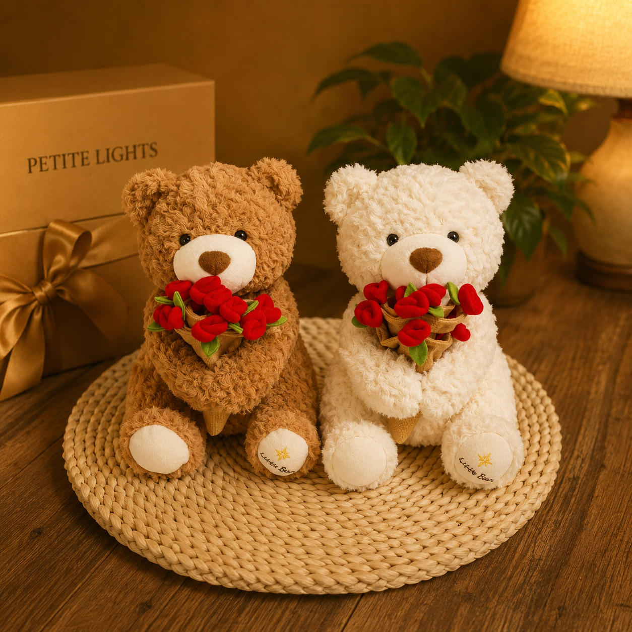 PETITE LIGHTS ROSE TEDDY BEAR PETITE LIGHTS