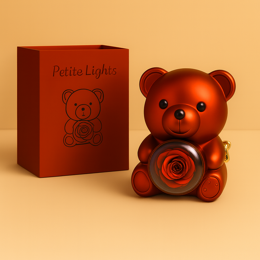 ENTERNAL ROSE BEAR W/ ENGRAVED NECKLACE