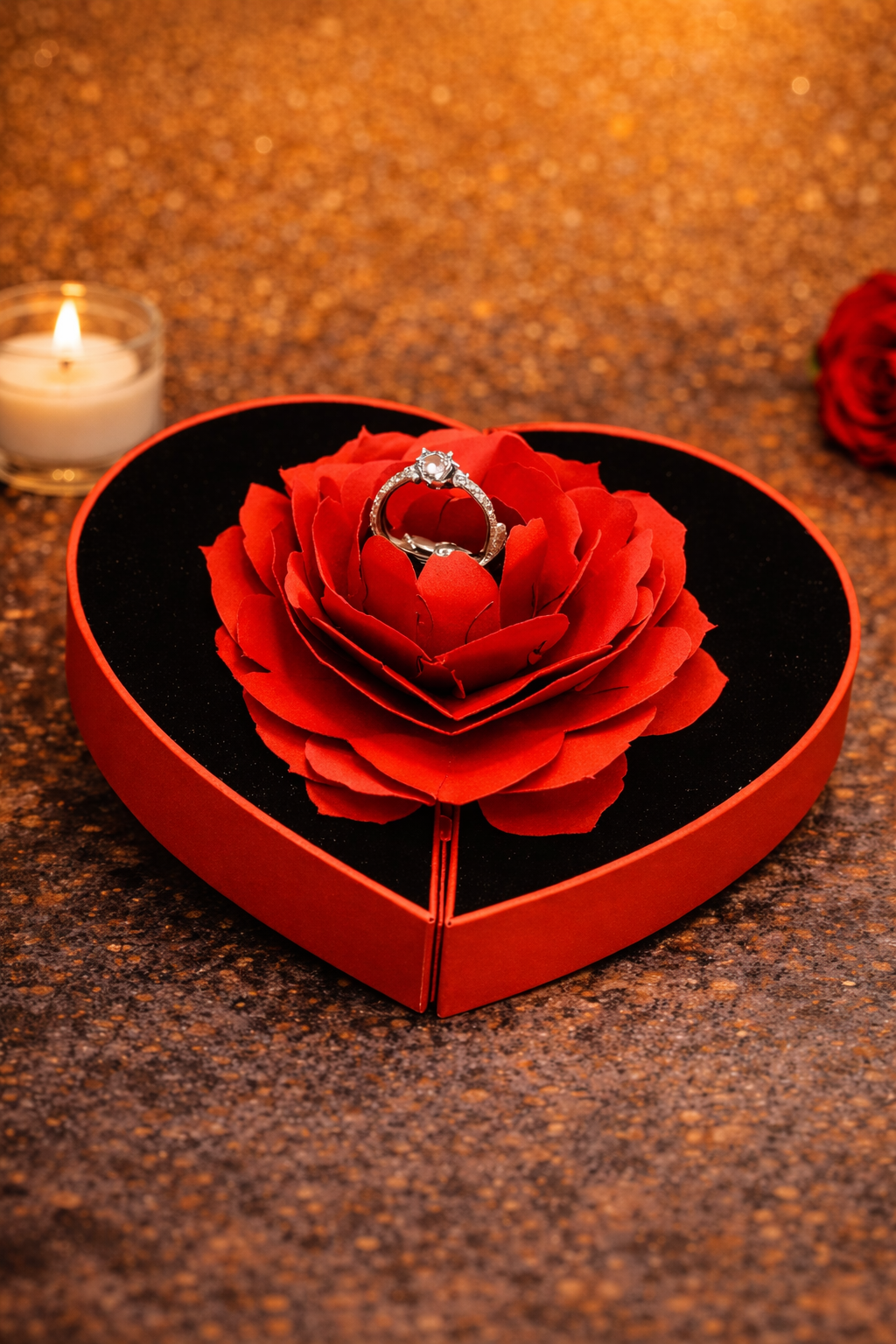 PETITE LIGHTS HEART BOX & RING