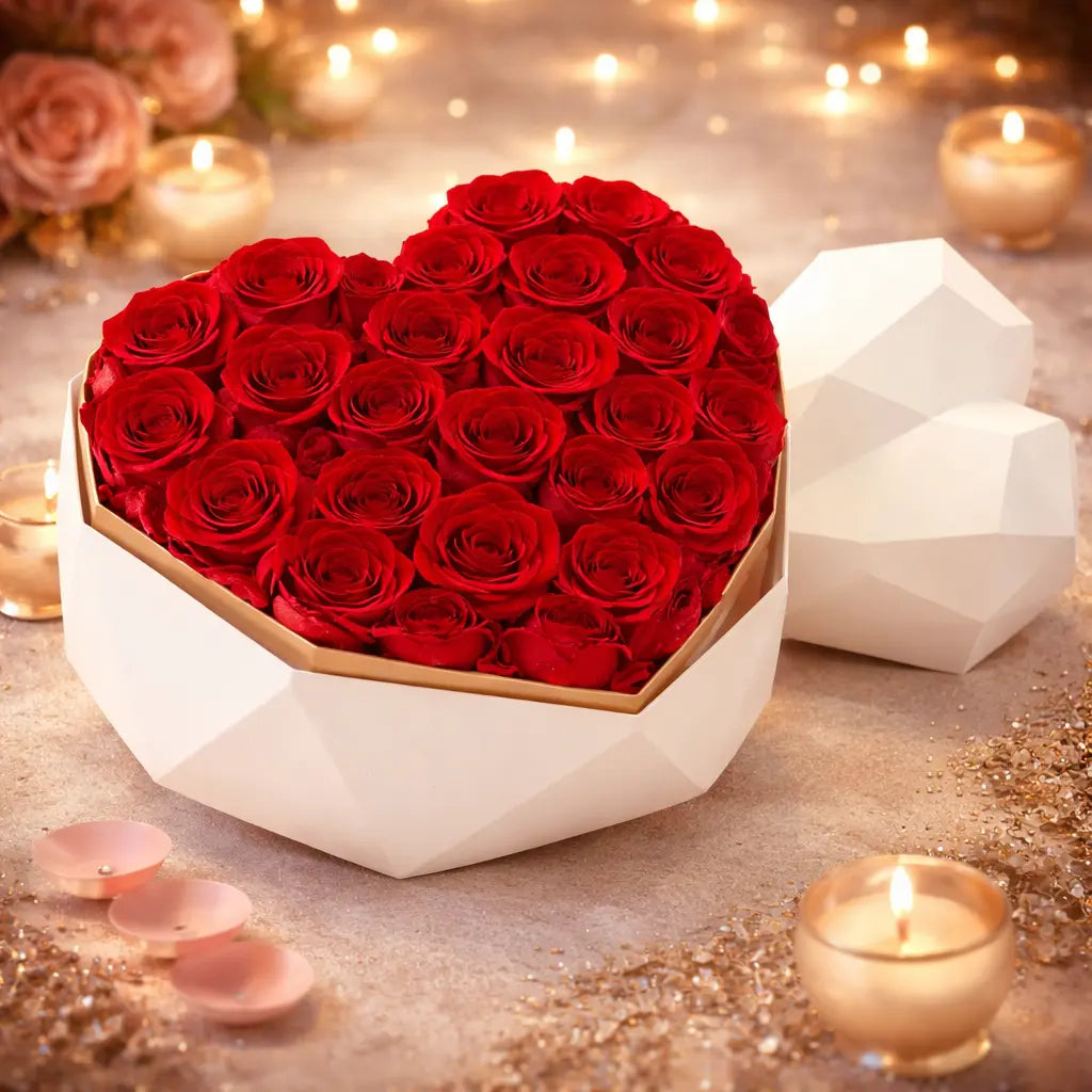 PETITE HEART ROSE BOUQUET PETITE LIGHTS