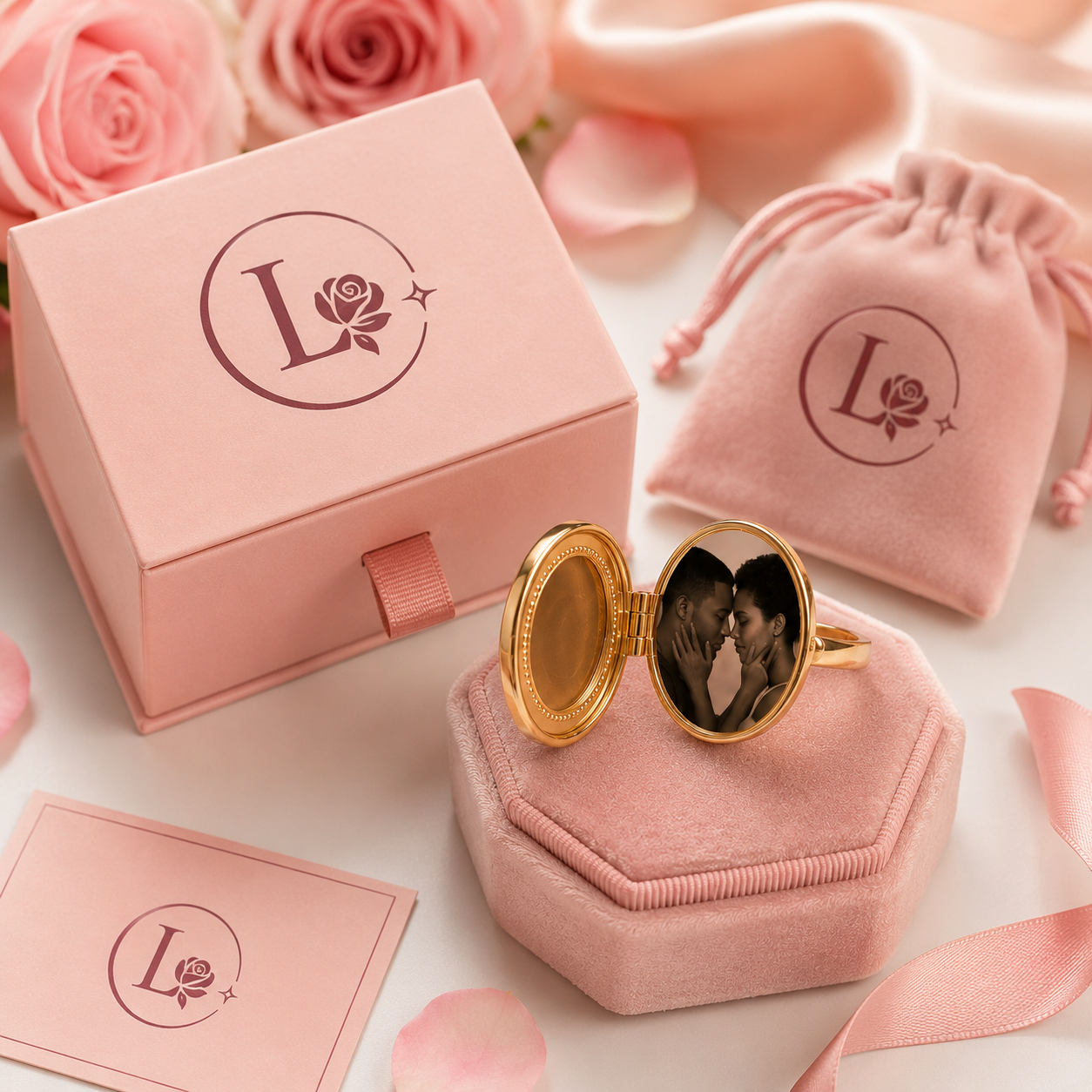 PETITE LIGHTS ETERNAL ROSE BOX & CUSTOM RING PETITE LIGHTS
