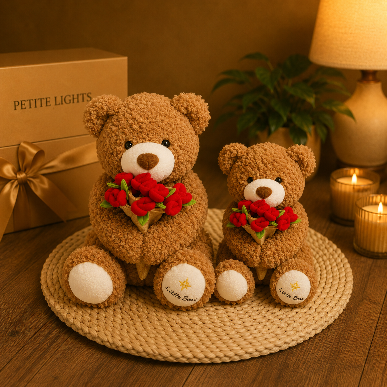 PETITE LIGHTS ROSE TEDDY BEAR PETITE LIGHTS