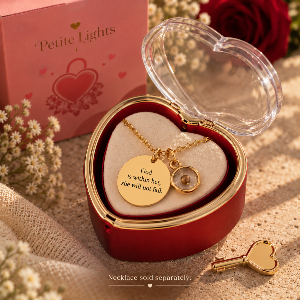 PETITE LIGHTS HEART ETERNAL ROSE BOX