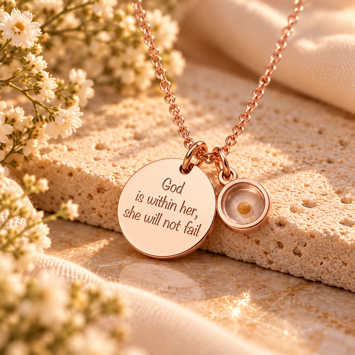 PETITE LIGHTS MUSTARD FAITH NECKLACE