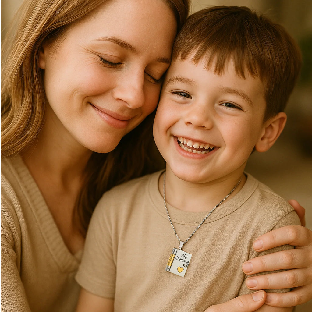 Engraved Book Necklace For Son PETITE LIGHTS