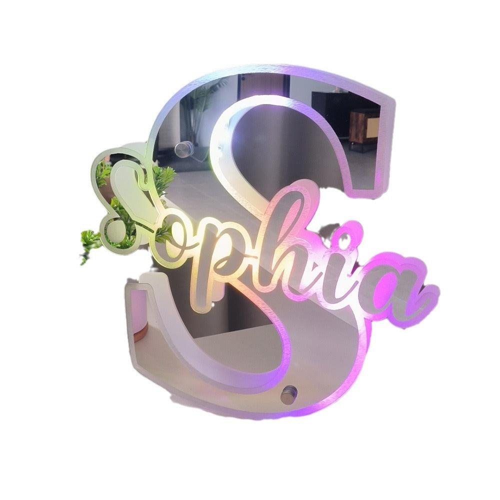 Name Mirror Light 12 Color Personalized Name Mirror Light Ornament